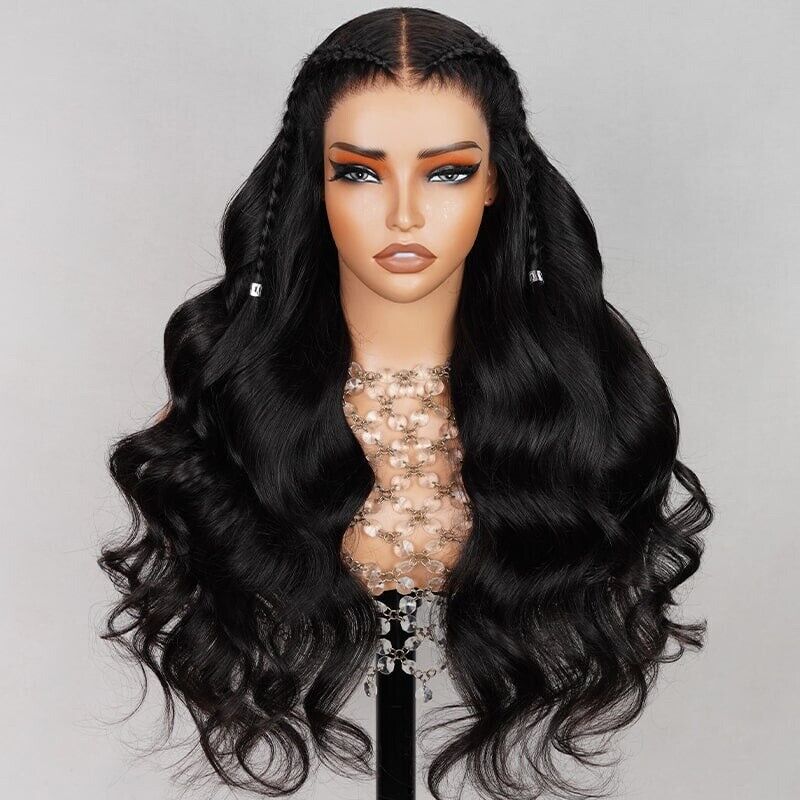 Human Hair Wigs Glueless Pre Styled Wear Go Lace Front Wavy Wig Women