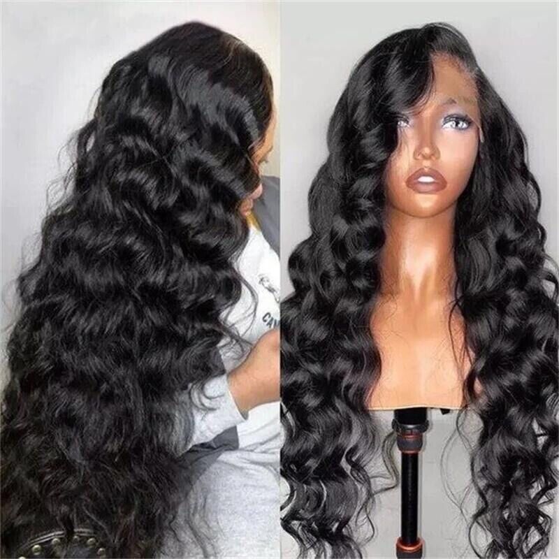 Human Hair Wigs Full Lace Front Loose Wave Women Wig Pre-Plucked Hairline UK