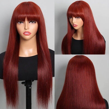 Human Hair Wigs Wig With Bang Glueless Wear And Go Women UK