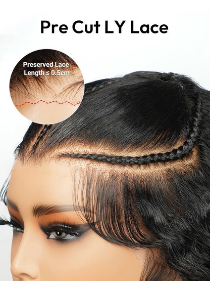 250% Density Pre Styled Ready To Go Bleached Pre Cut Lace Pre Braided Curly Wig