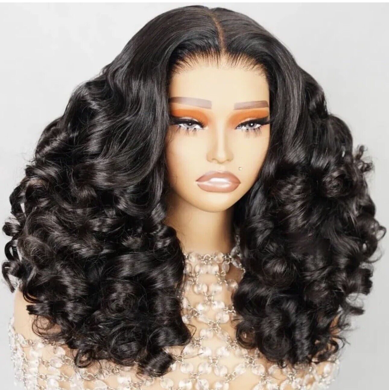 Human Hair Wigs UK Women Full Glueless Wear & Go Bouncy Curly Lace Front Wig