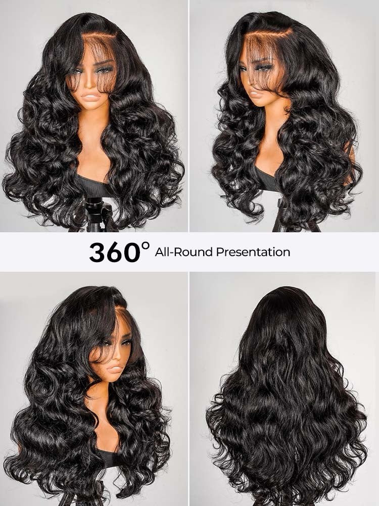 Glueless Salon Style-Glueless Bouncy Wavy Frontal Wig Side Part Ready To Go