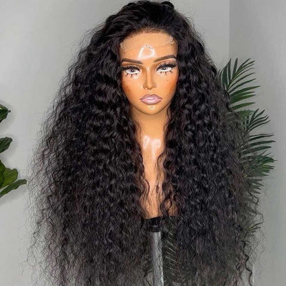 Human Hair Wigs Wig Glueless Wear And Go Women Lace Front Curly Long UK Natural