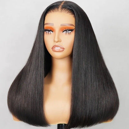 Human Hair Wigs Glueless Women Lace Front Straight Wear And Go Short Wig UK