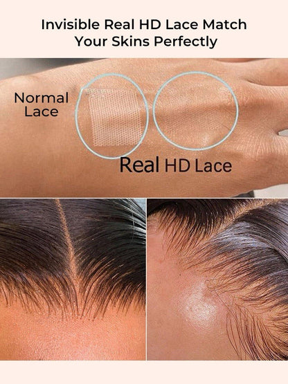 Super Long 50inch 300% Density Natural Black 13x6 HD Lace Front Wig Human Hair