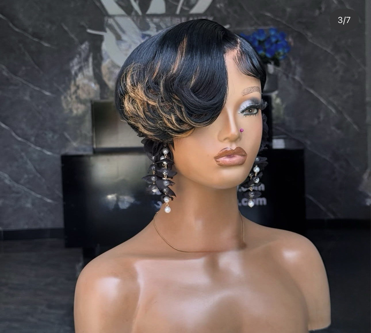 Pixie Cut Human Hair Pre Styled Ready To Wear Short Wig