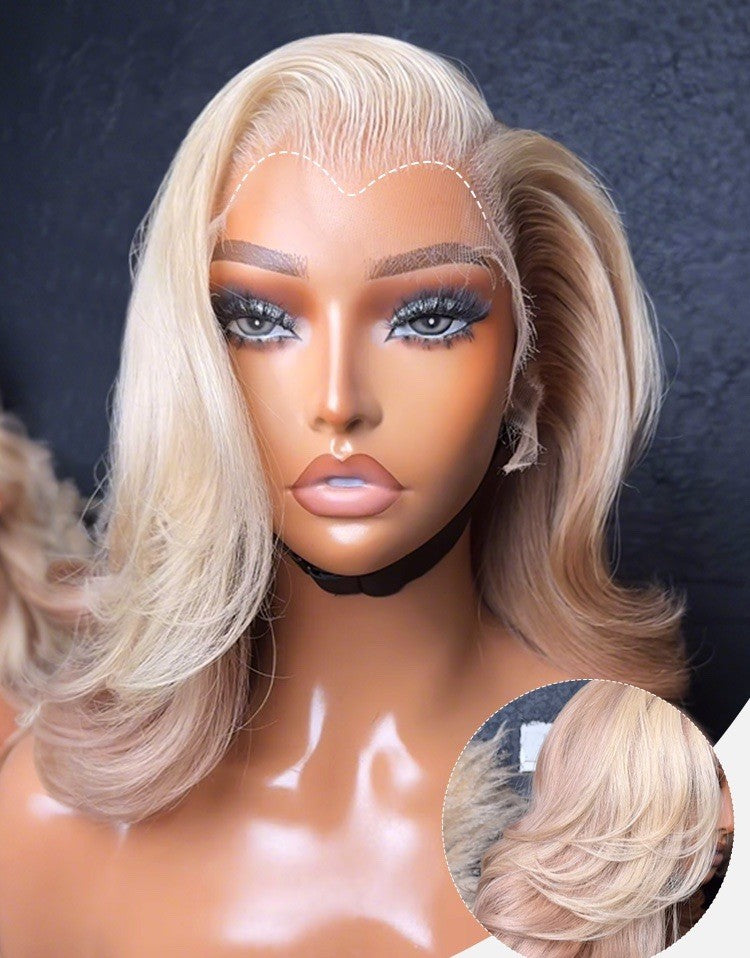 Layered Cut Butterfly Cut M Hairline Highlight Rose Gold 13*6 Lace Wig