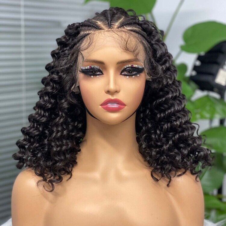 Women Human Hair Wigs Glueless Full Lace Front Curly Short Long Wig UK Braided