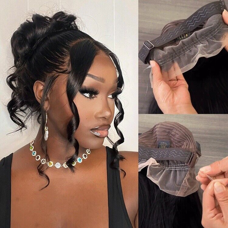 Glueless Ready To Wear 360 Lace Front Human Hair Wigs  Pre Styled Women Wig UK