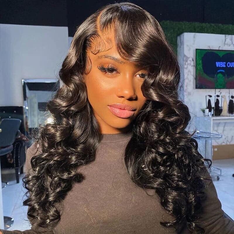 Human Hair Wigs Full Lace Front Loose Wave Women Wig Pre-Plucked Hairline UK