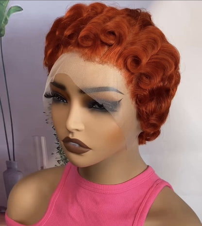 Pixie Cut Human Hair Pre Styled Ready To Wear Short Wig