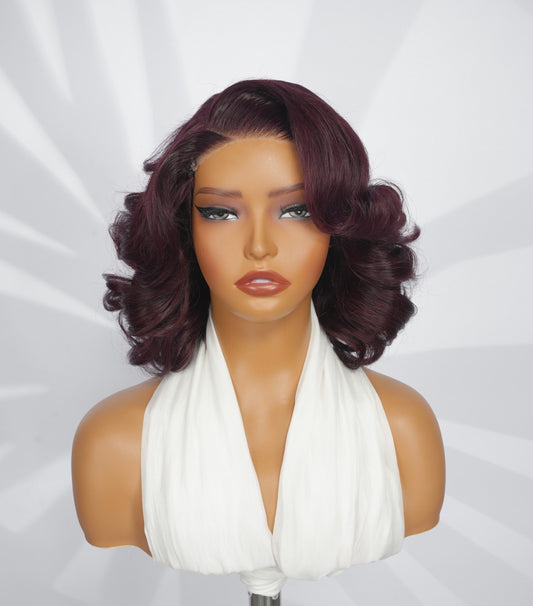 Glueless Pre Styled Ready To Wear Curly Short Bob Human Hair Lace Front Wig 200%