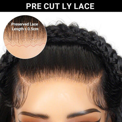 Human Hair Glueless Pre Styled Pre Cut Lace Ready To Wear Wig Deep Wave Women