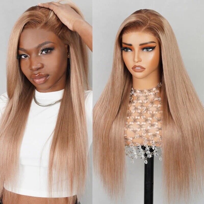 Human Hair Wigs Glueless Wear Go Women Pre-cut Lace Front Cozy Blonde Wig UK
