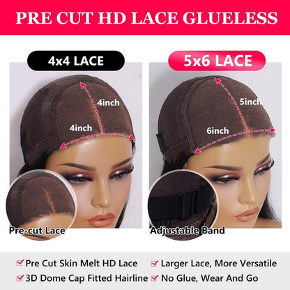 Women Human Hair Wigs Full Wavy Glueless Wear Go Lace Front Short Bob Wig UK
