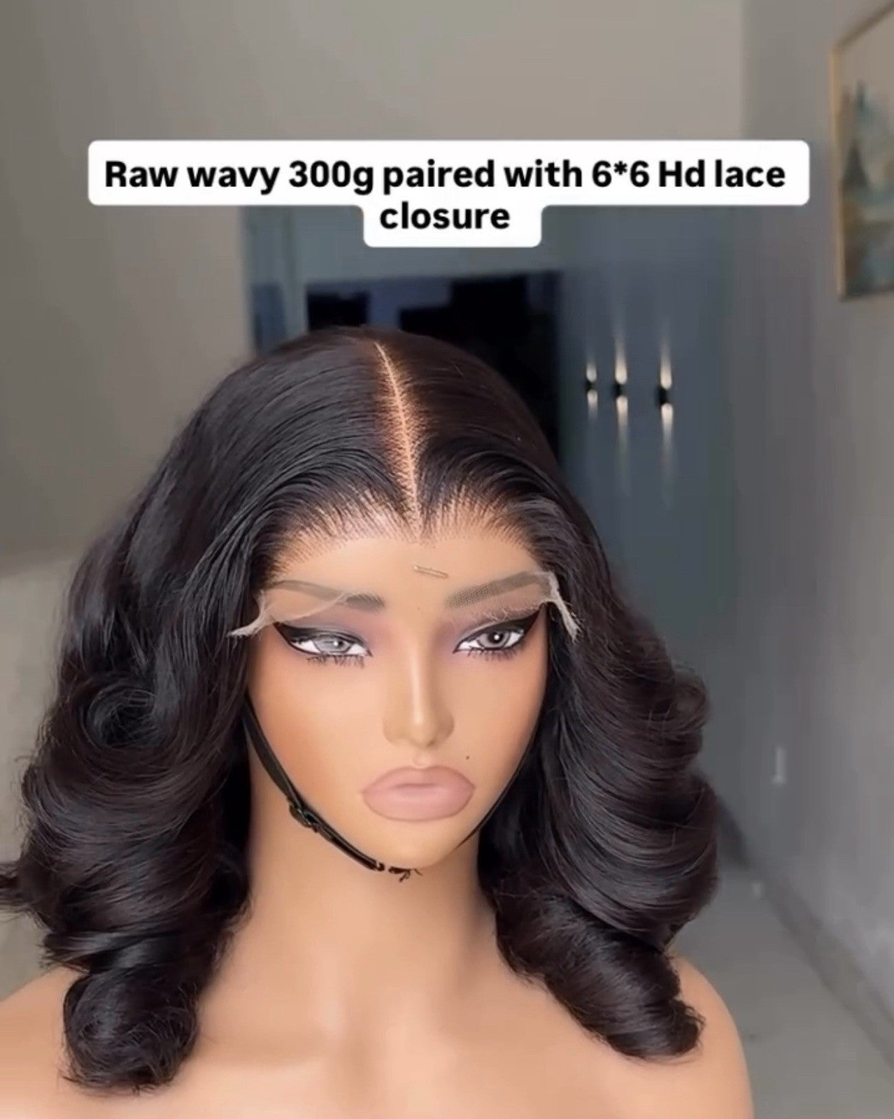 Raw Vietnamese SDD Bouncy Curly Glueless Lace Front Wig 300% Density Wig