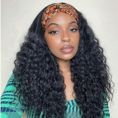 Headband Easy Wear and Go None Lace Front Wigs Kinky Straight Curly Wave