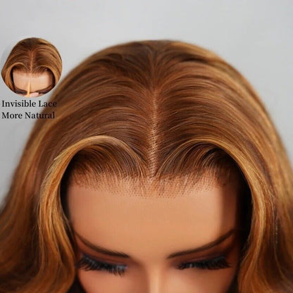 Human Hair Wigs Wig Glueless Wear Go Women Pre-cut Lace Front Loose Wave UK