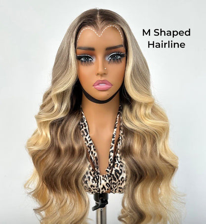 Lagos M Hairline Pre-Styled Ready To Wear Wavy Ash Blonde 250% Glueless Wig