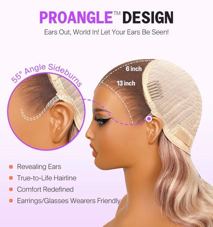 Ombre Strawberry Blonde ProAngle Body Wave 13x6 Ready To Wear Glueless Wig