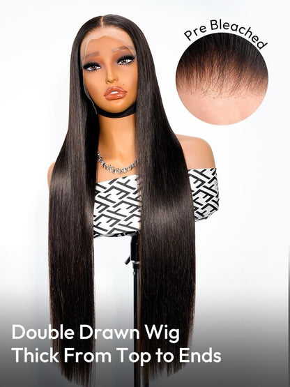 Super Double Drawn 13x6 Parting Max HD Lace Front Silky Straight Human Hair Wig