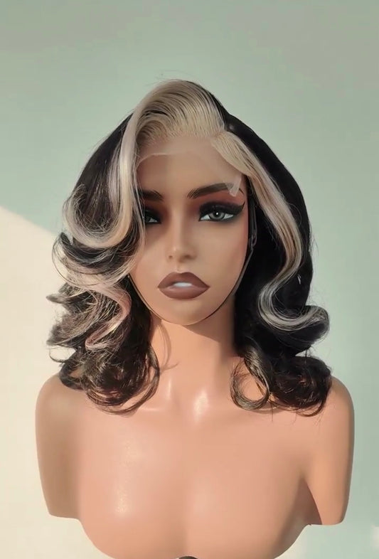 Chic Luxe Hair Glueless Pre Styled Ready To Wear Curly Short Bob Human Hair Lace Front Wig | 250% Density | 100% Human Hair