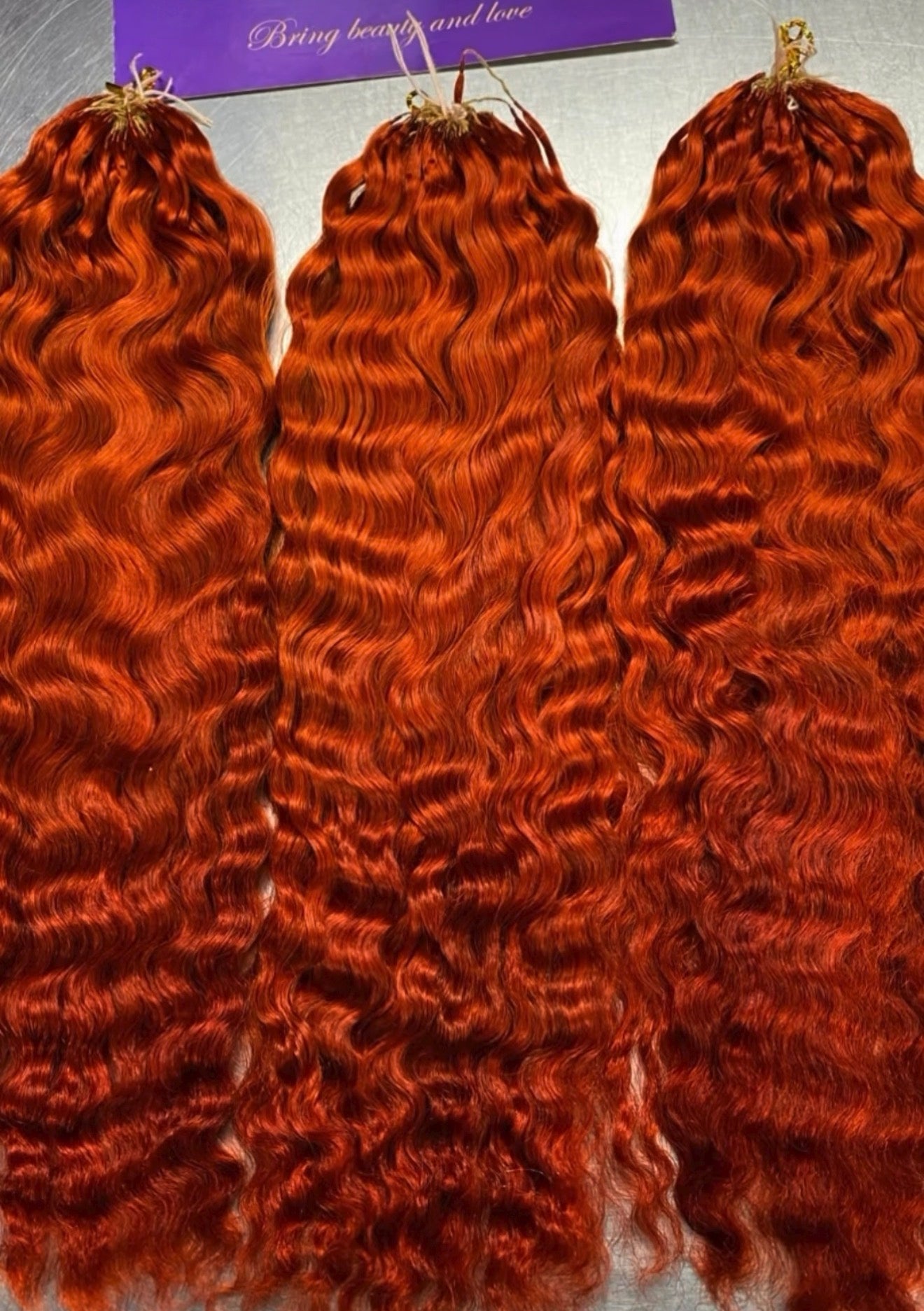 Chic Luxe Hair Crochet human hair For Crochet Styles Boho Braiding | Burnt Orange | 100% Human Hair |100 strands per pack (100g) | Usually 2-3 Packs For A Full Head