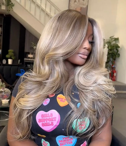 THE ADELINE 
Mocha Ash Blonde Melt Wave Wig