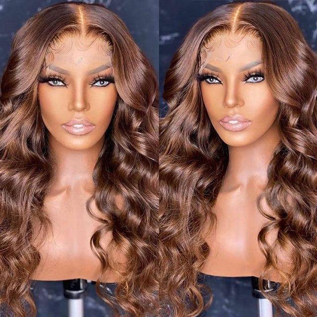 Luxury virgin human hair wig with deep waves, glueless lace front, pre-styled for effortless glamour