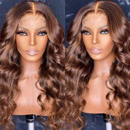 Luxury virgin human hair wig with deep waves, glueless lace front, pre-styled for effortless glamour