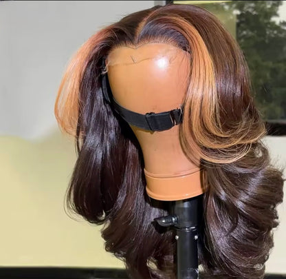 Vietnamese Layered Cut Lace Front Brown And 27 Highlight Wig  5*5 Lace Front With Natural Hairline 250% Density