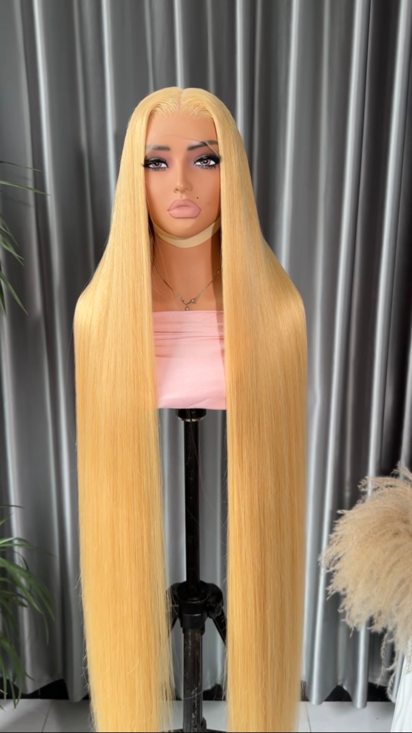 Super Long 50inch 300% Density Blonde 13x6 HD Lace Front Wig Human Hair