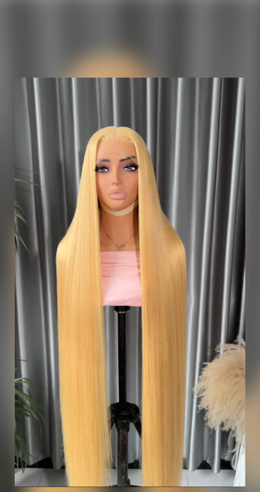 Super Long 50inch 300% Density Blonde 13x6 HD Lace Front Wig Human Hair