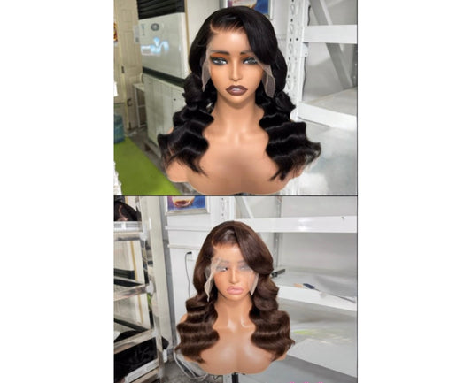 Glueless Ready To Wear Wavy 250% Density  Human Hair 13*4 Wig