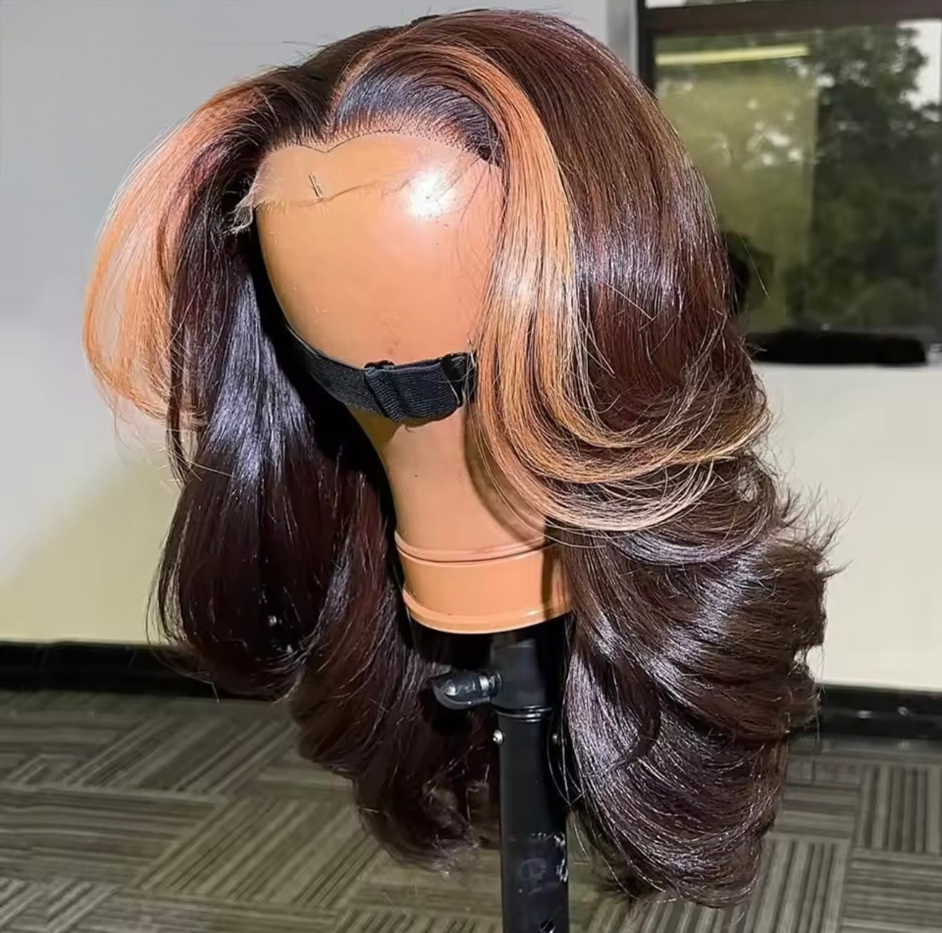 Vietnamese Layered Cut Lace Front Brown And 27 Highlight Wig  5*5 Lace Front With Natural Hairline 250% Density