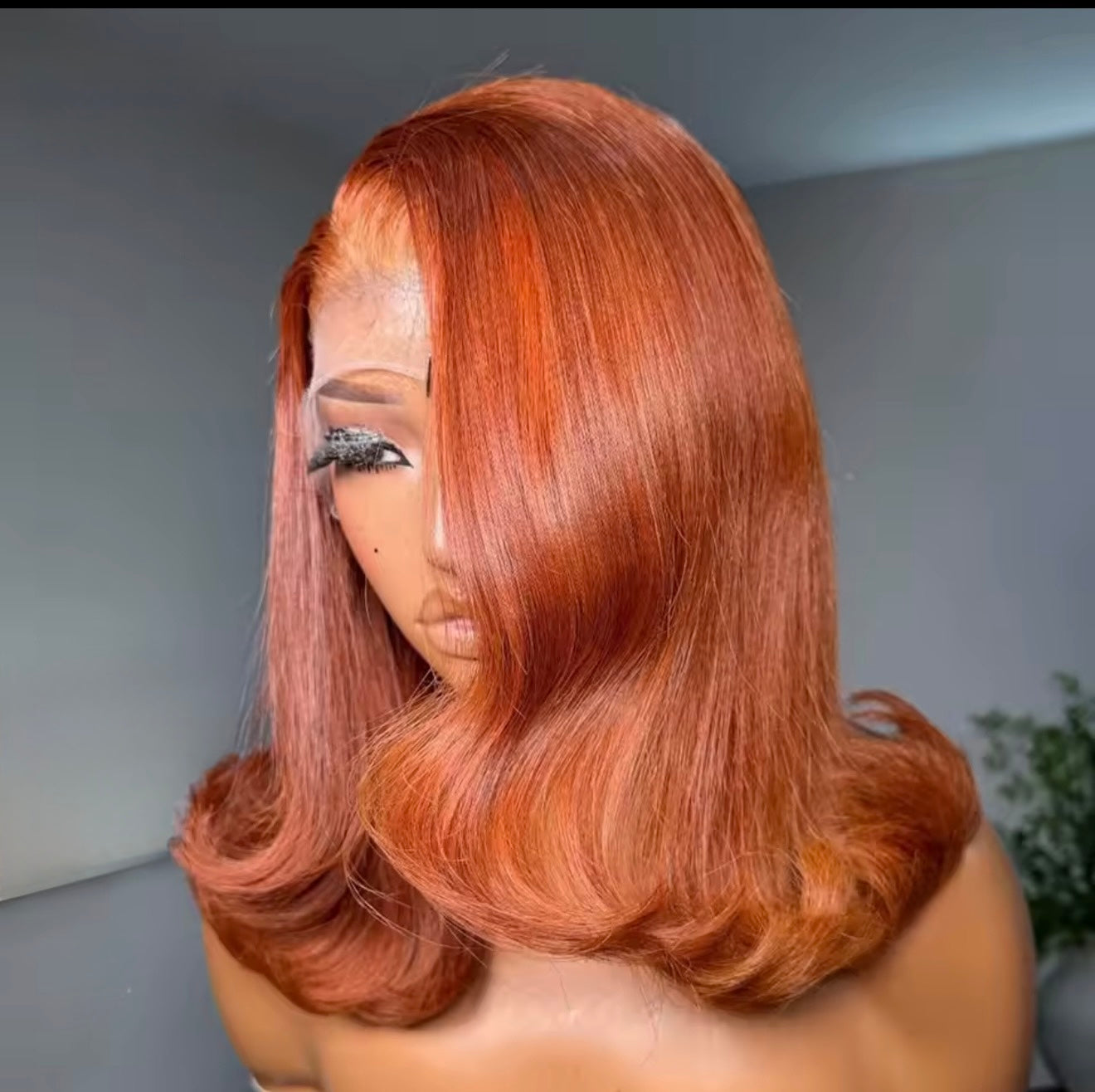 Vietnamese Layered Cut Lace Front Glueless Bob Wig Burnt Orange Short Bob  13*4 Lace Front With Natural Hairline 250% Density