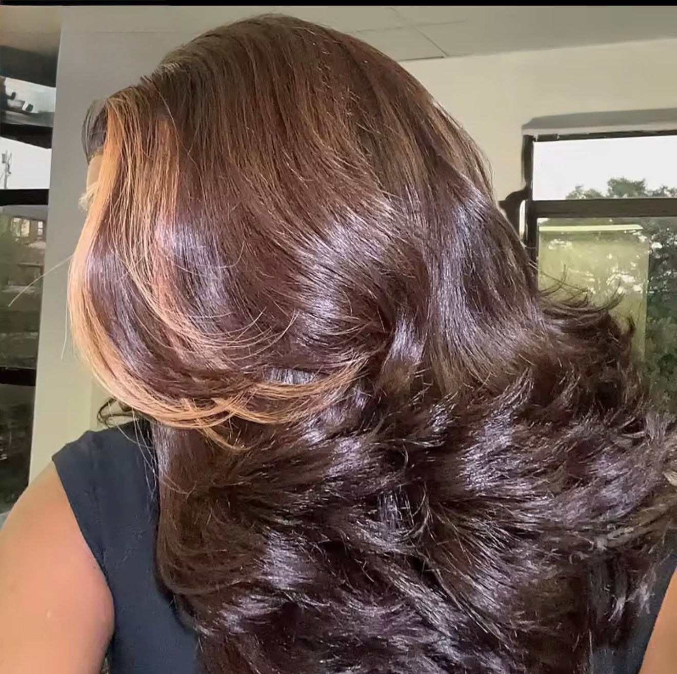 Vietnamese Layered Cut Lace Front Brown And 27 Highlight Wig  5*5 Lace Front With Natural Hairline 250% Density