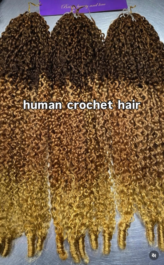 Chic Luxe Hair Crochet human hair For Crochet Styles Boho Braiding | 1b/27/613 | 100% Human Hair