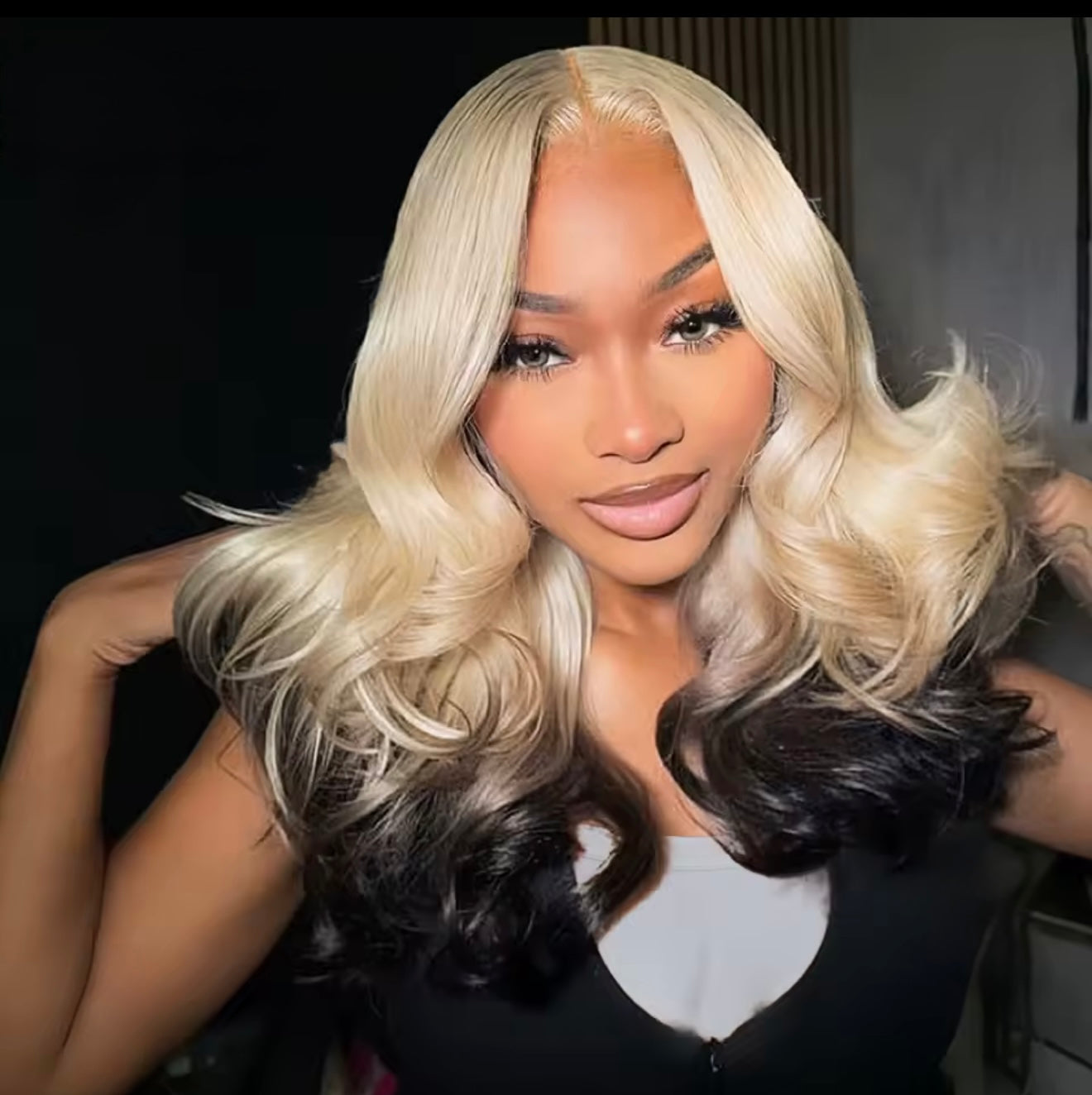 ChicLuxe Hair Pre Styled Glueless Ombre Black Bob Wig 613 Colored Grayish Black 13x6 Invisible Lace Front Wig With Pre Plucked Natural Hairline | Body Wave Human Hair Wig | 250% Density
