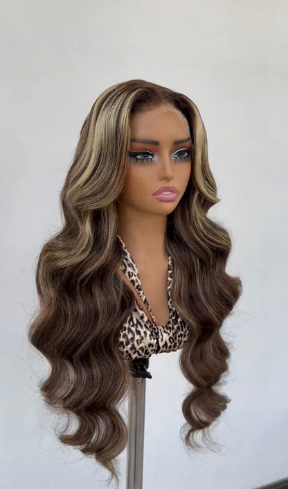 Pre Styled Ready To Wear Glueless Curly Human Hair Lace Front Wig 200% Full Density Customized Colour
