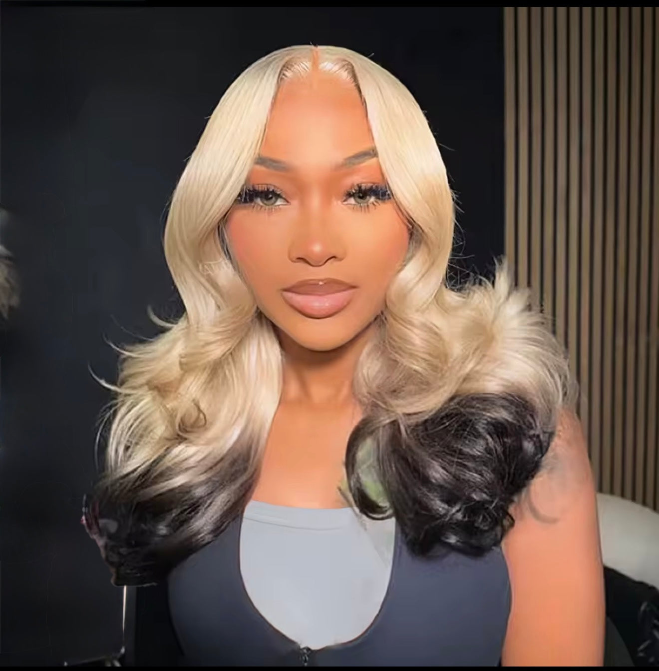 ChicLuxe Hair Pre Styled Glueless Ombre Black Bob Wig 613 Colored Grayish Black 13x6 Invisible Lace Front Wig With Pre Plucked Natural Hairline | Body Wave Human Hair Wig | 250% Density