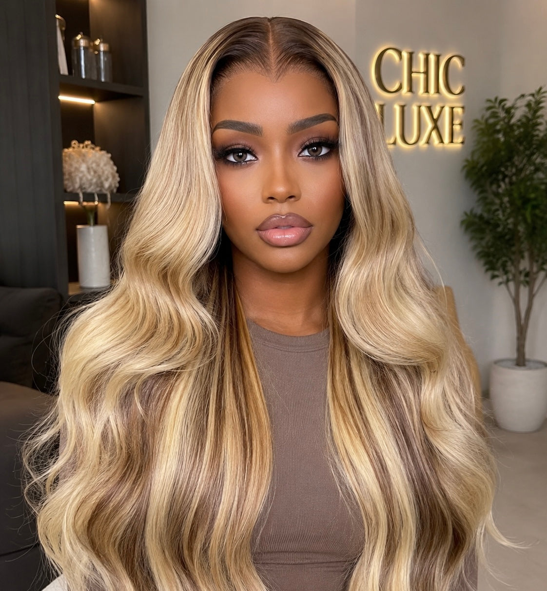 THE SIENNA 
Ash Blonde Melt Wave Wig
