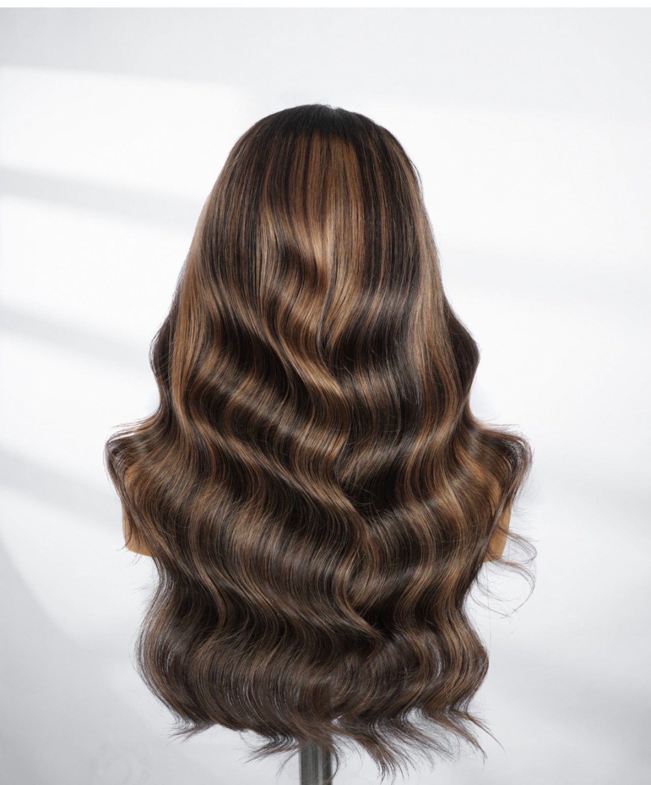 Chic Luxe Hair M-Hairline Highlight Wavy Hair Honey Brown 13*6 Glueless HD Lace Front Wig | 100% Human Hair | 250% Density