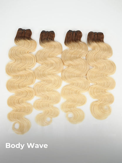 Chic Luxe Hair T4/613 Ombre Color Bundles Human Hair Body Wave And Straight | 100% Virgin Human Hair