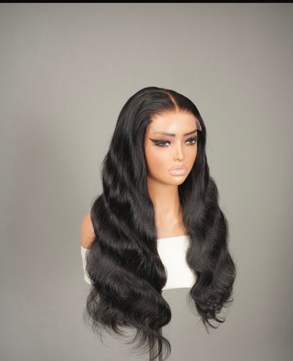 Chic Luxe Hair Pre-Styled Bouncy Flowy Wavy 250% Density Ready To Wear Natural Black Wig| 100% Human Hair