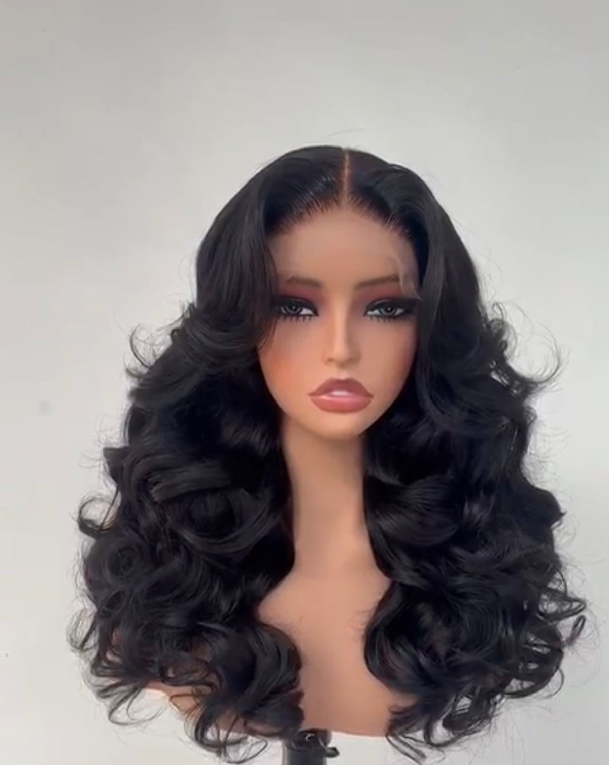 Pre Styled Layered Cut Bouncy Curly Human Hair Glueless 250% Full  Density Wig
