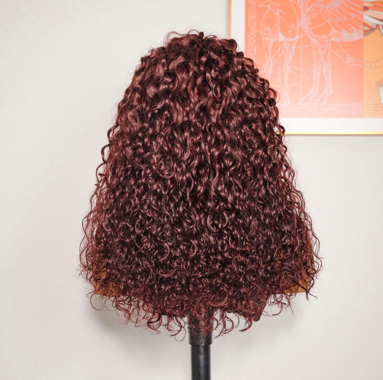 Chic Luxe Hair | Human Hair Glueless Pre Styled Side Part Cherry Cola Red Curly 250% Density Wig | 100% Human Hair