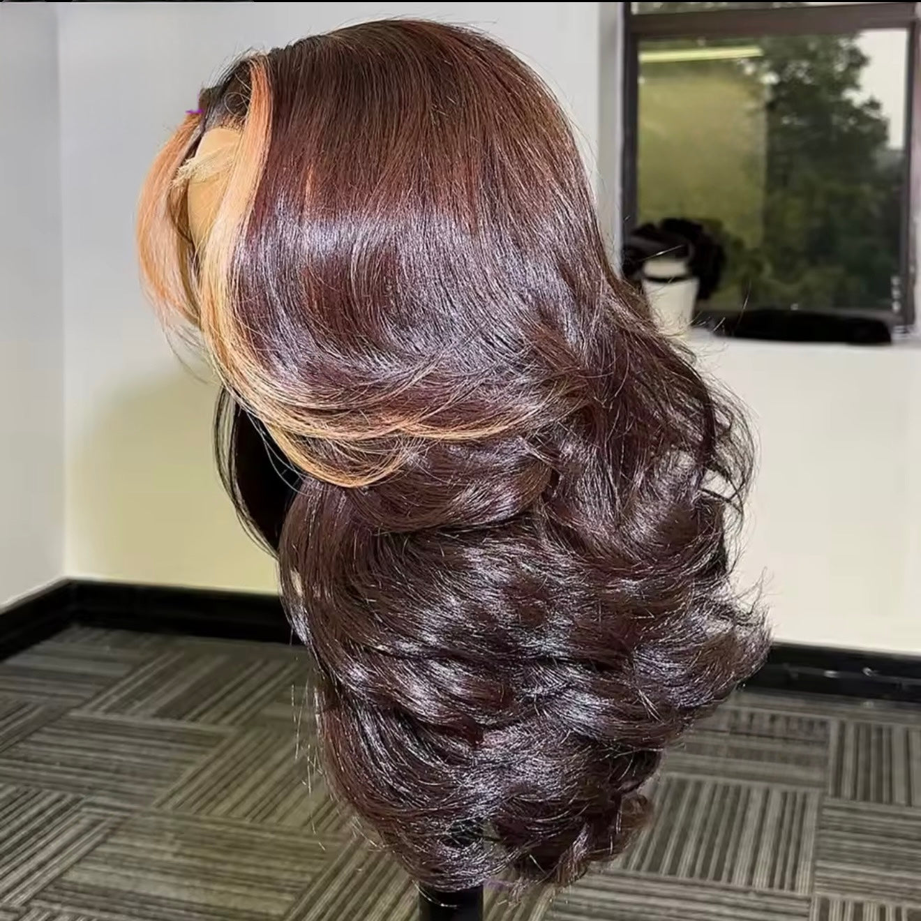 Vietnamese Layered Cut Lace Front Brown And 27 Highlight Wig  5*5 Lace Front With Natural Hairline 250% Density