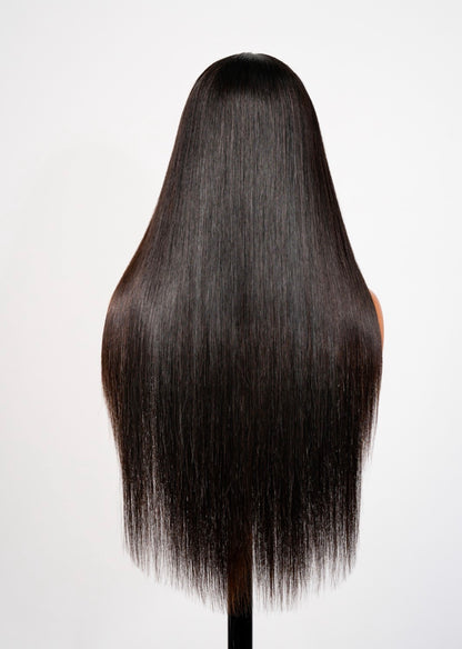 Chic Luxe  Hair | Pin- Straight Glossy Strands Silky Pre-Cut Lace Wig Glueless Wig Ready To Go Bone Straight 6×5 Wig 250% | 100% Human Hair