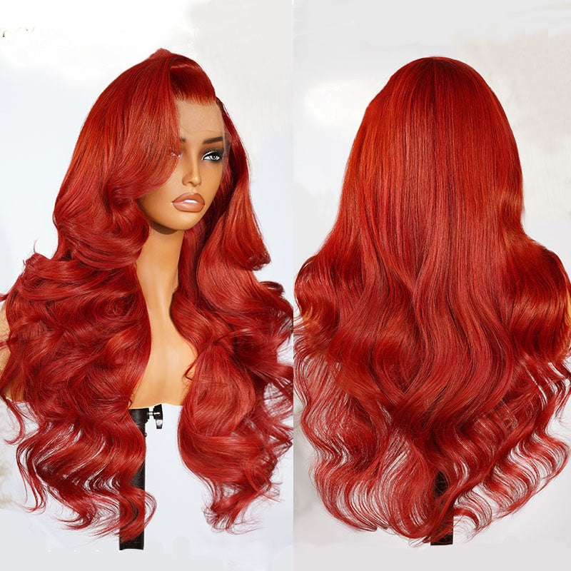 Orange Red 13x4 Lace Front Wigs Human Hair Body Wave Bright Red Frontal Wigs For Women-Human hair wig-Chic Luxe Hair